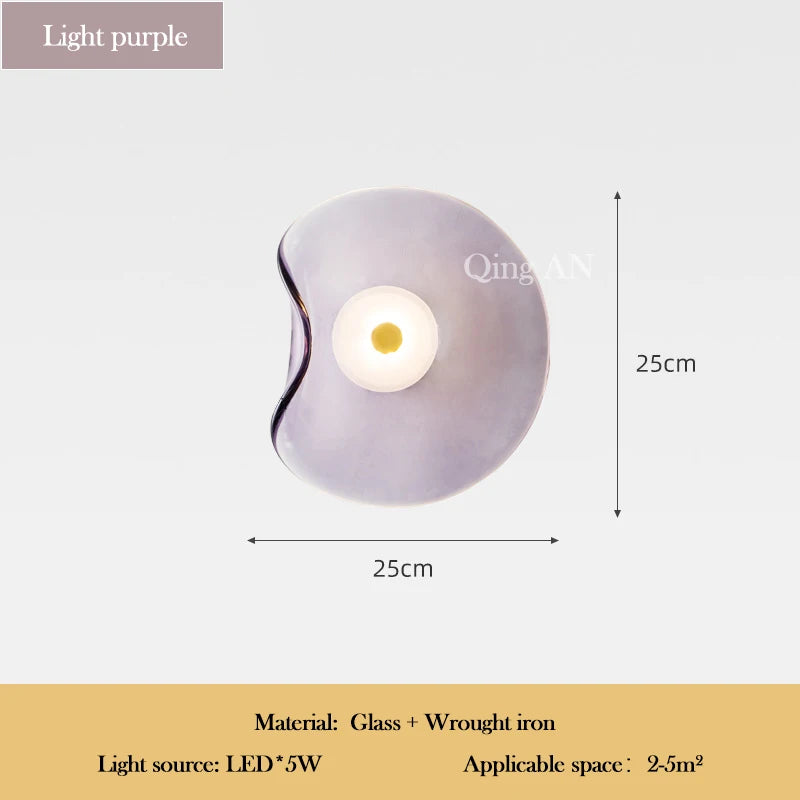 Light Luxury Postmodern Glass Wall Lamps Irregular Round Glass Minimalist Nordic Living Room Corridor Bedroom Bedside Wall Light