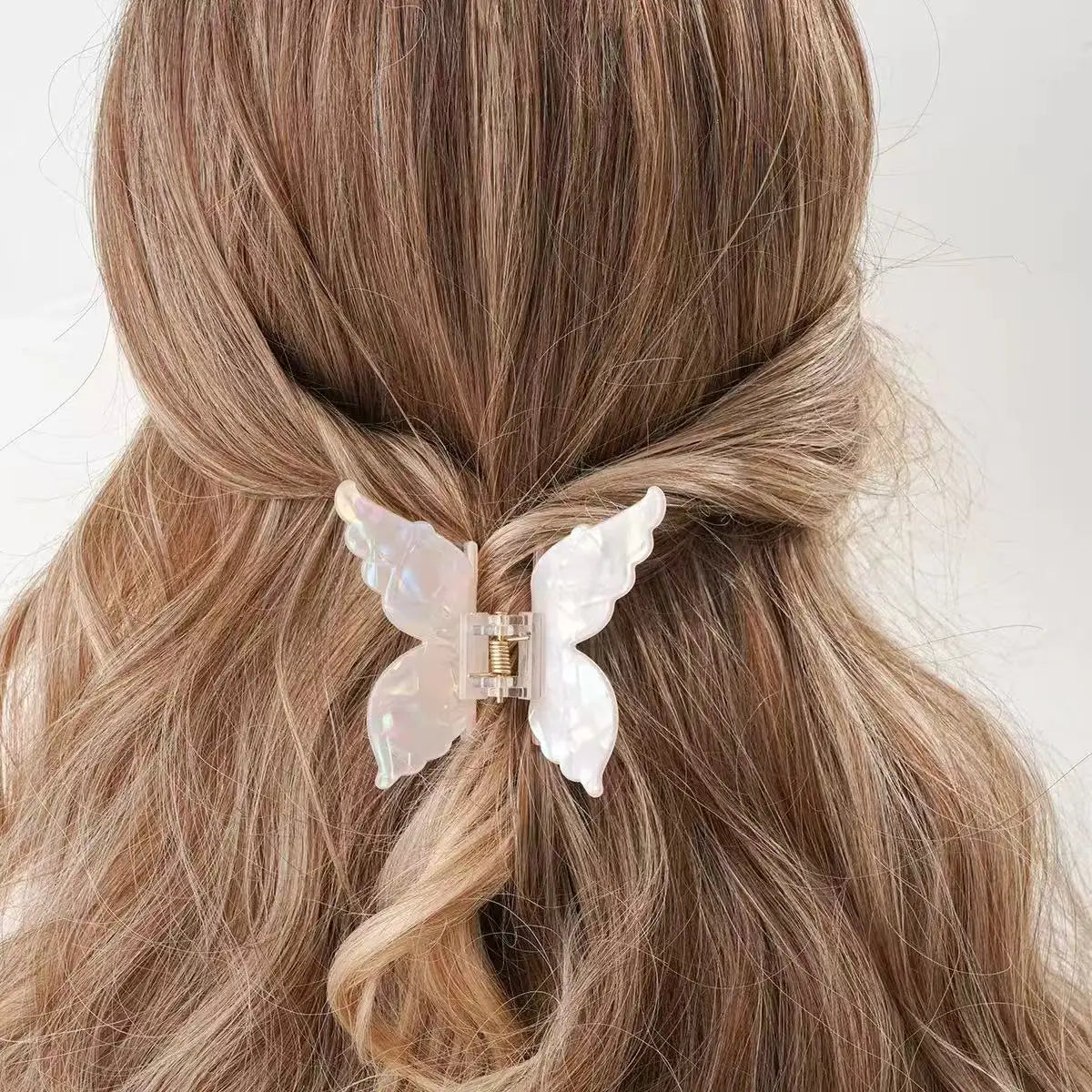 Super Fairy Three-Dimensional Butterfly Half-Tied Hair Back Of The Head Acetate Clip Hair Accessories For Women
