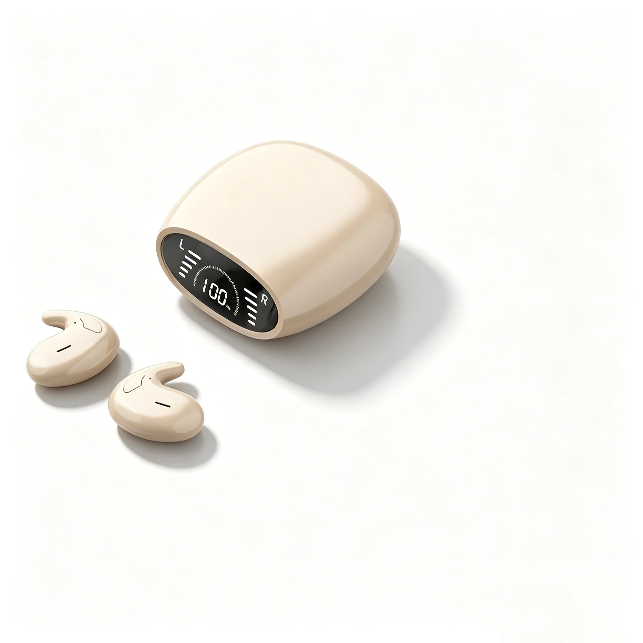 Ultra Thin Cloud-Fit Invisible Earphones Ergonomic Lightweight Earbuds Comfortable for Side Sleeping Smooth Wearing with HD Mic