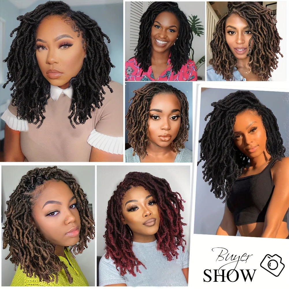 8Pcs Heat Resistant Dreadlock Crochet Hair Faux Locs 24 Inch Synthetic Extensions Black Soft Locs for Halloween and Christmas