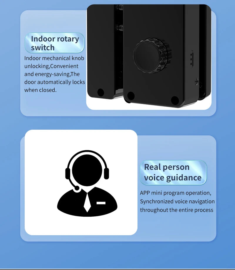 WIFI 3D Face Smart Lock for Glass Door with Camera Fingerprint Face Recognize Card Password Biometric Key App Unlock