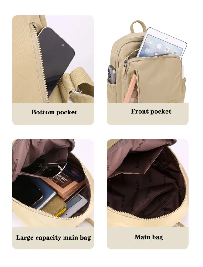 Waterproof Backpack for Women Travel One Shoulder Bag Designer Casual Backpack Lightweight Small Soft Anti Theft Sac Luxe Femme