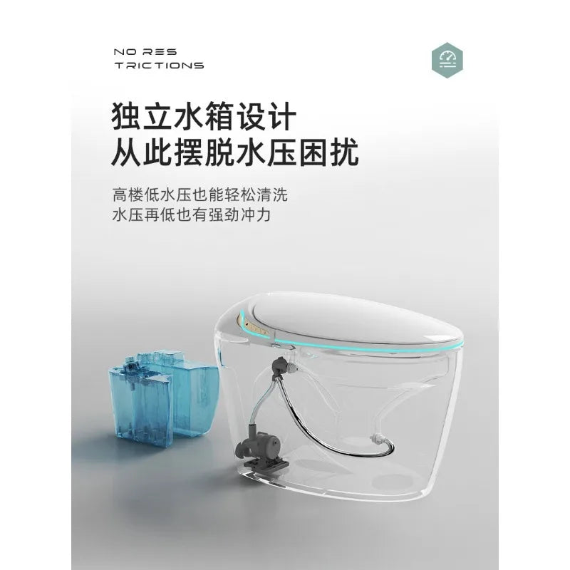 Egg-shaped smart toilet seat, fully automatic integrated household waterless pressure toilet, very practical