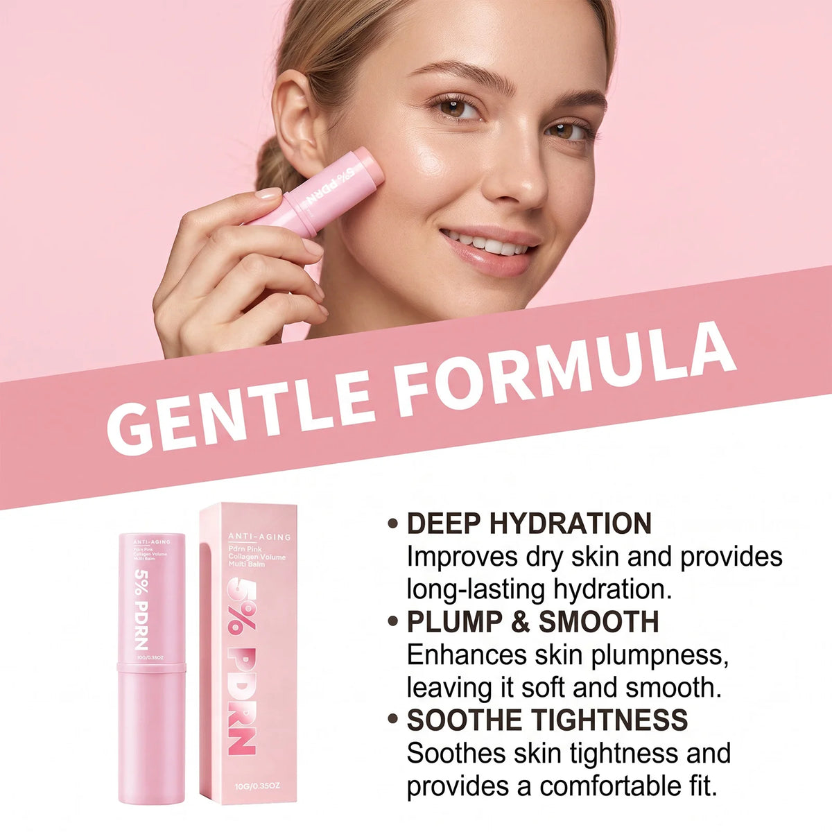 Eye & Face Skincare Duo Set Snail Mucin Anti Wrinkle Eye Cream Stick & PDRN Pink Collagen Volumer Multi Balm Firming Plump Care