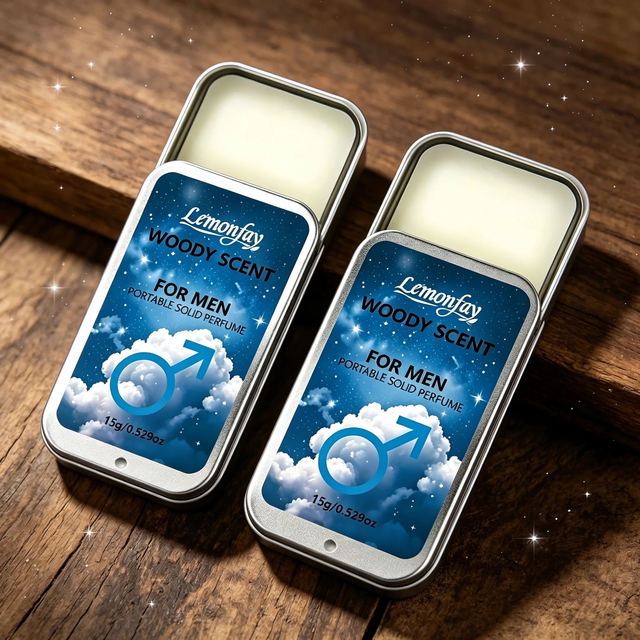 Lemonfay Woody Scent Portable Solid Perfume for Men 15g, Long Lasting Masculine Fragrance, Fresh Woody Scent for Daily Use
