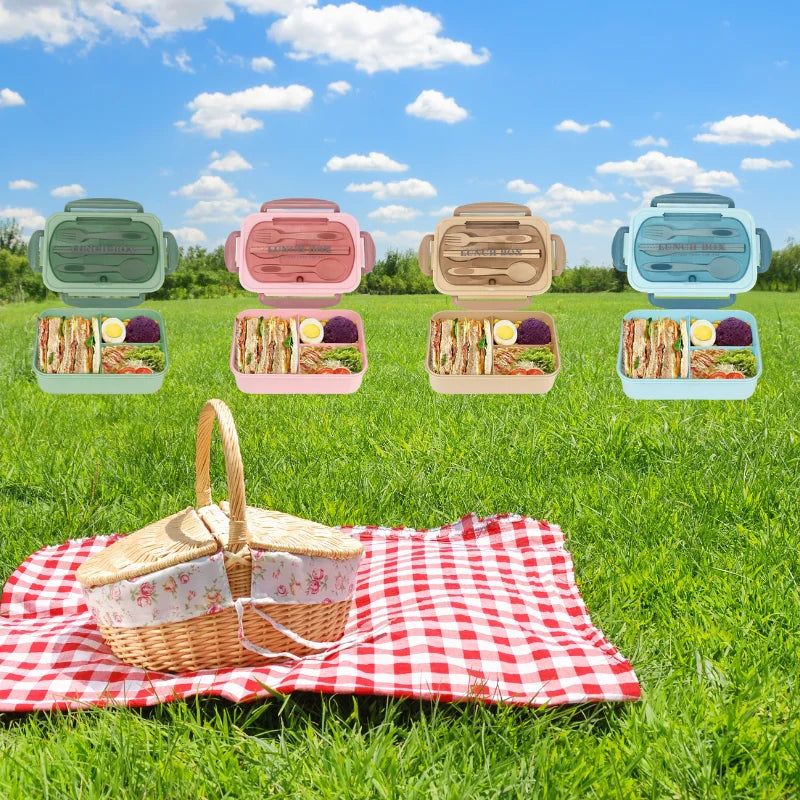 3pcs/1pc Bento Box Adult Lunch Box, Containers For Adults Men Women With 3 Compartments, Lunchable Food Container Back To School
