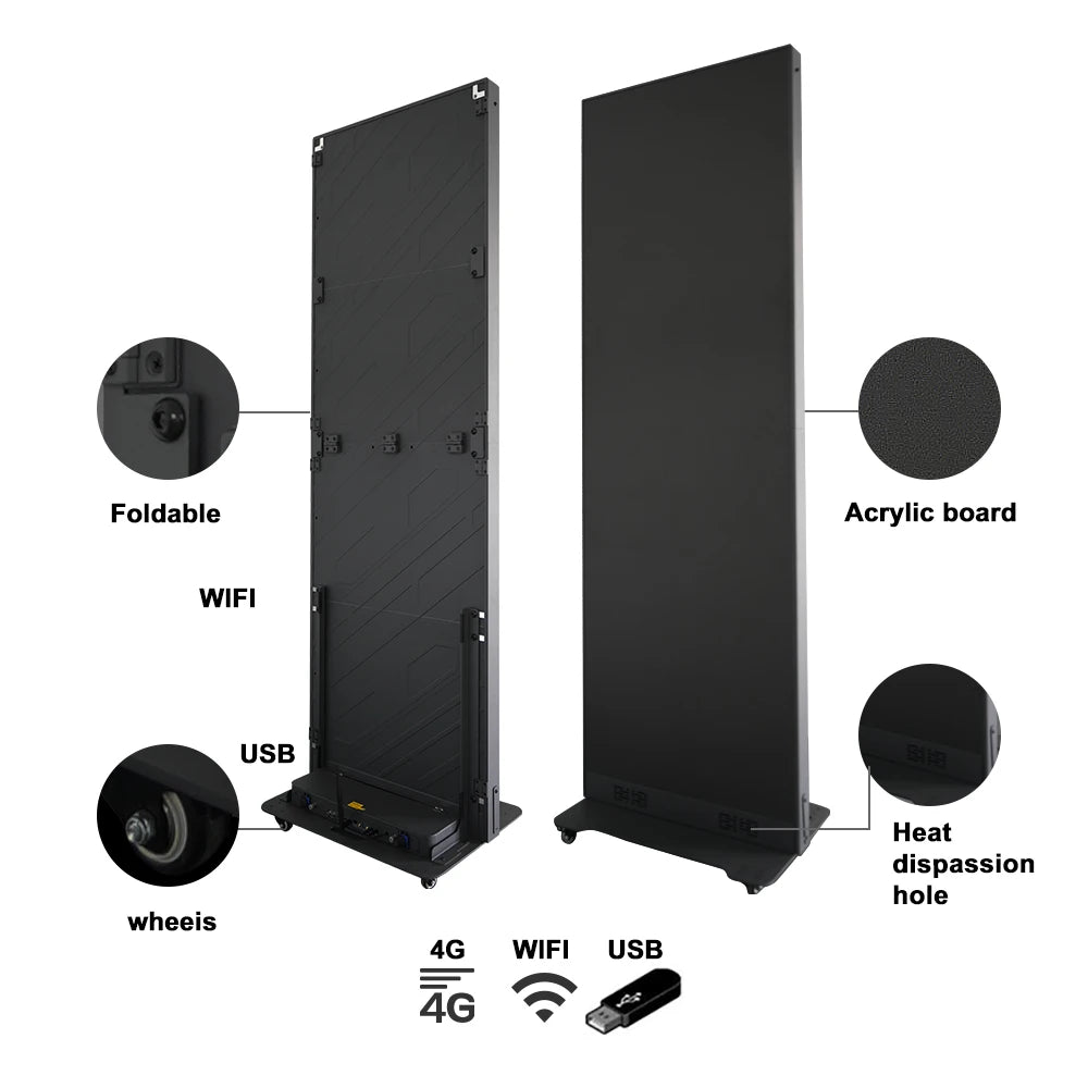 High Visibility Commercial Smart Video Poster Display Foldable Poster Display