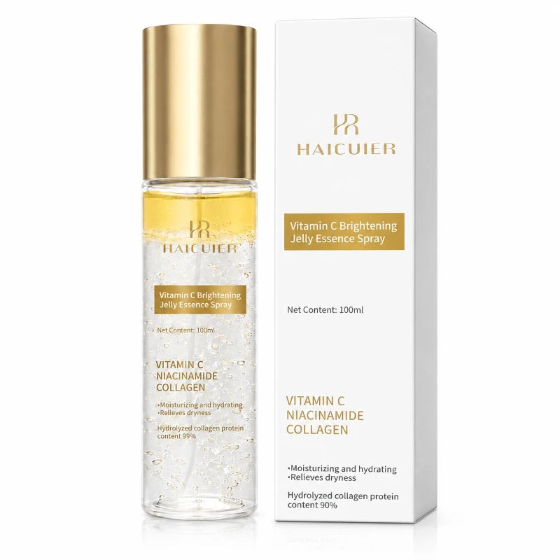 PDRN Vitamin C Jelly Essence Spray 100ml, Niacinamide Collagen Glow Soften Relieve Dryness Pre-makeup Spray Daily Skincare Set