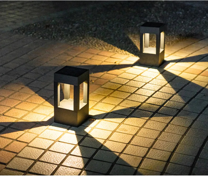 Square Outdoor Garden Lawn Lamp IP65 Waterproof Aluminum LED Pathway Light Modern Courtyard Porch Landscape Bollard Light Decor