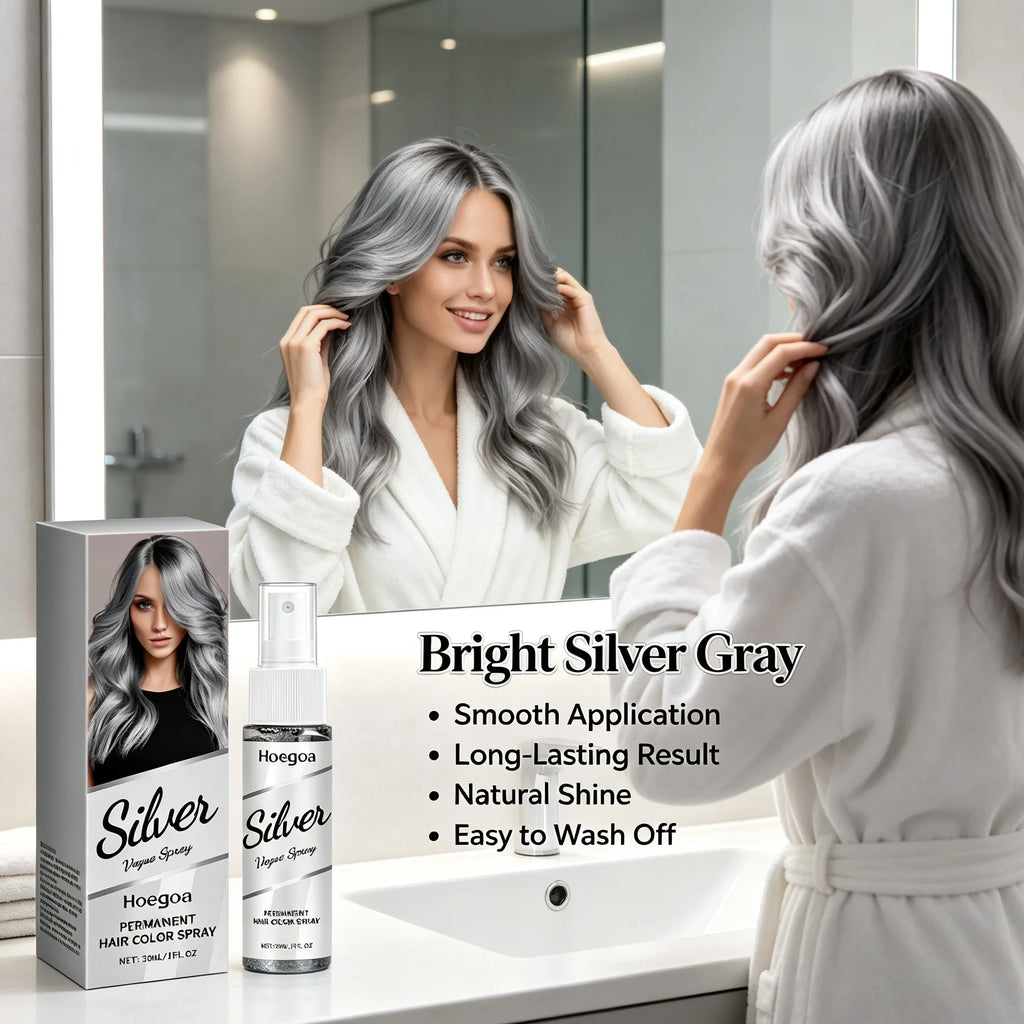 Temporary Silver Gray Hair Color Spray Disposable Washable Quick Dye Hairspray Fashion Party Cosplay Halloween Hair Styling