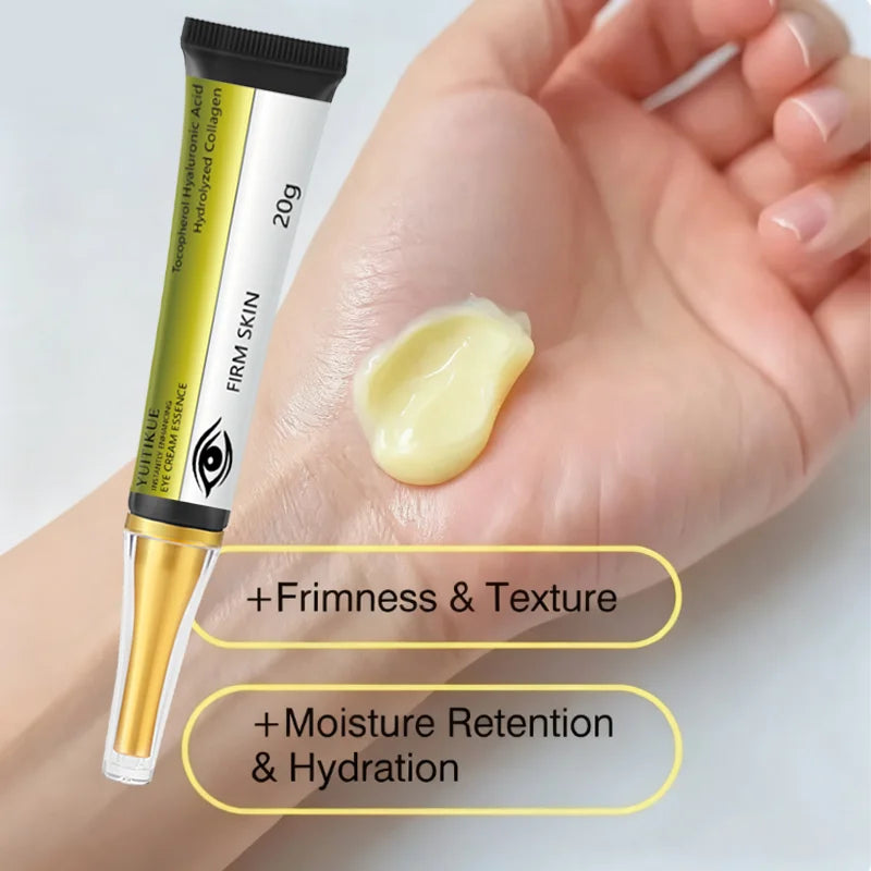 YUITIKUE Instant Firm Eye Cream 20g - with Hyaluronic Acid & Collagen, Deeply Moisturizes & Brightens Eyes
