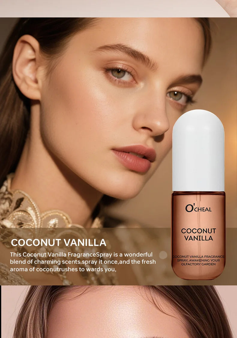 1Pcs Coconut Rose Fragrance Spray Hair & Body perfume Mist Fresh Long Lasting Fragrance Perfume Travel Size Freshener Spray
