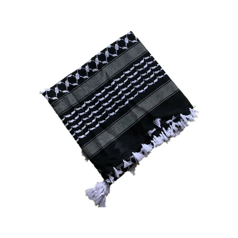 Arab Scarf Shawl Keffiyeh Wrap Shemagh Scarf Mask Cycling Shawl Neck Cover Man Woman Hiking Sunshade Head Wrap