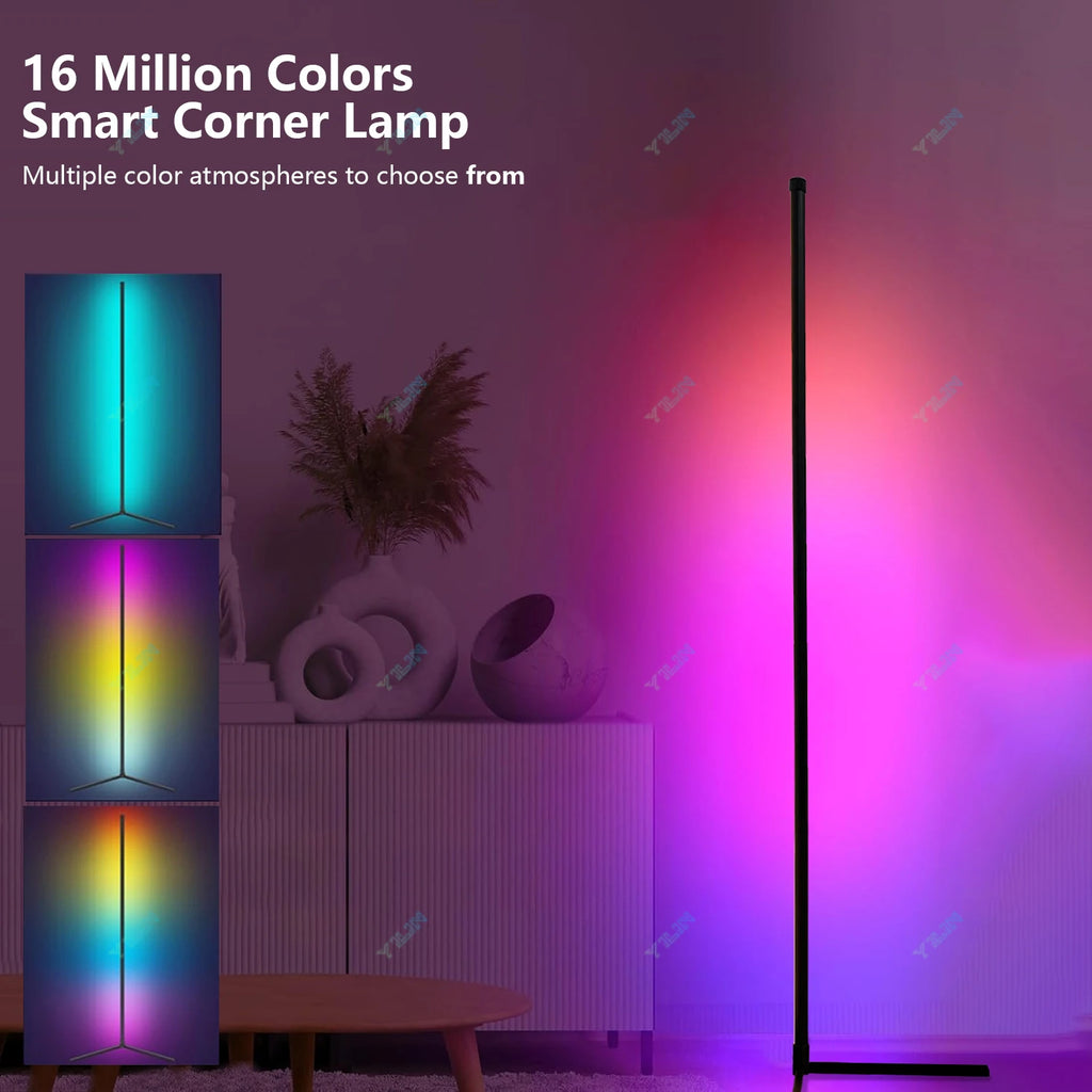 Reinforced Lamp Body 165cm Smart RGB LED Floor Lamp With Sunset Lamp APP Control Music Sync Color Change Standing Mood Light