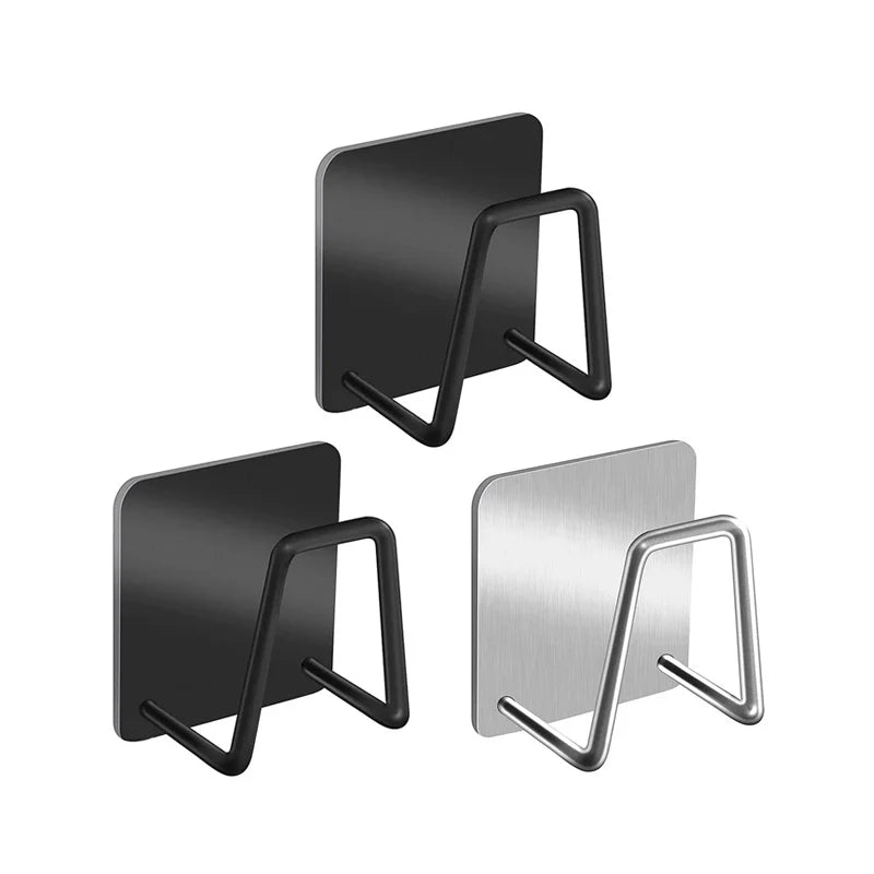Kitchen Stainless Steel Sink Shelf Sponges Holders Adhesive Drain Drying Rack Wall Hooks Accessories Storage Organizer