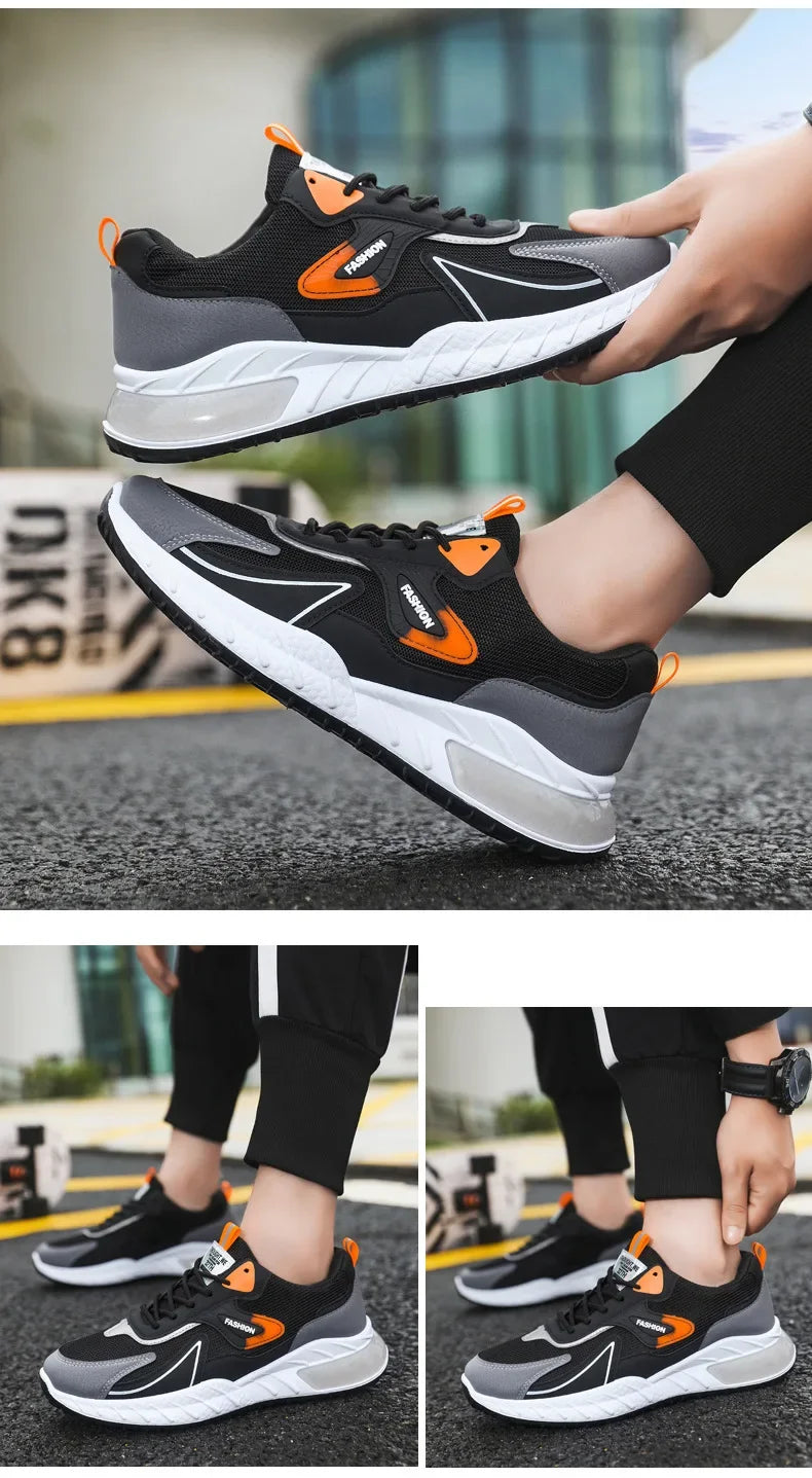 Men's Sneakers Fashion Breathable Vulcanized Shoes Casual Sports Shoes Men Trendy Lace-up Sneakers Zapatillas Hombre 2024