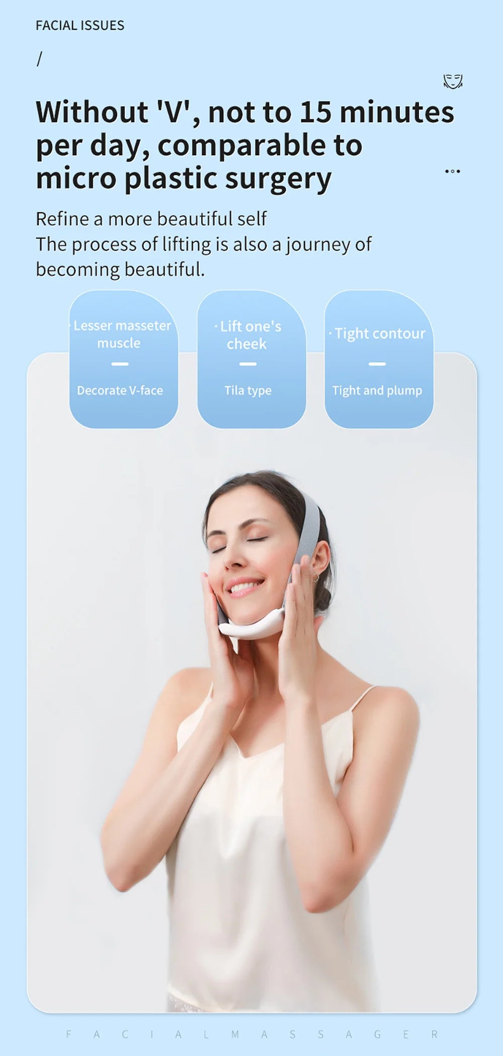 EMS Facial Massager V-Face Double Chin Reducer Face Shape Facial Lifting Machine Chin Slimmer Skin Tightening Care Beauty Device