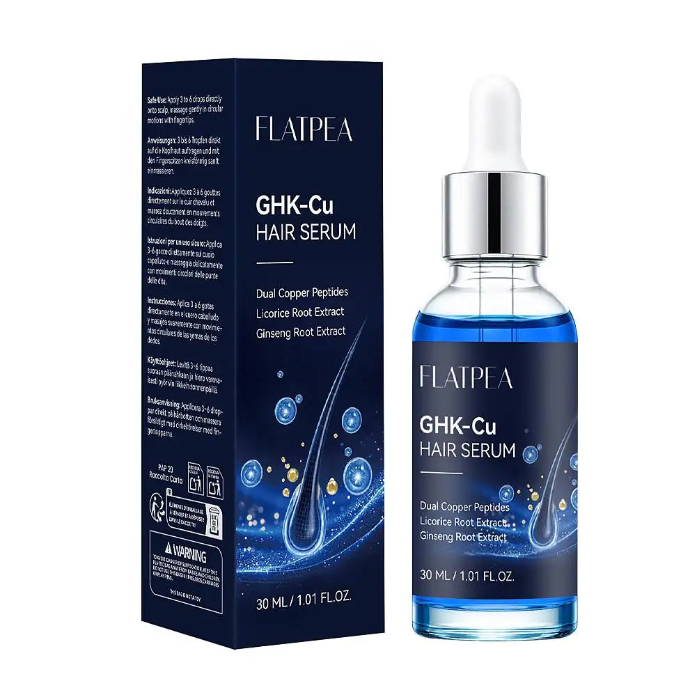 Ghk‑Cu Copper Peptide Hair Serum Fast Absorption Improve Dry Split Plit Hair End Repair Scalp Barrier Root Strengthen Repair