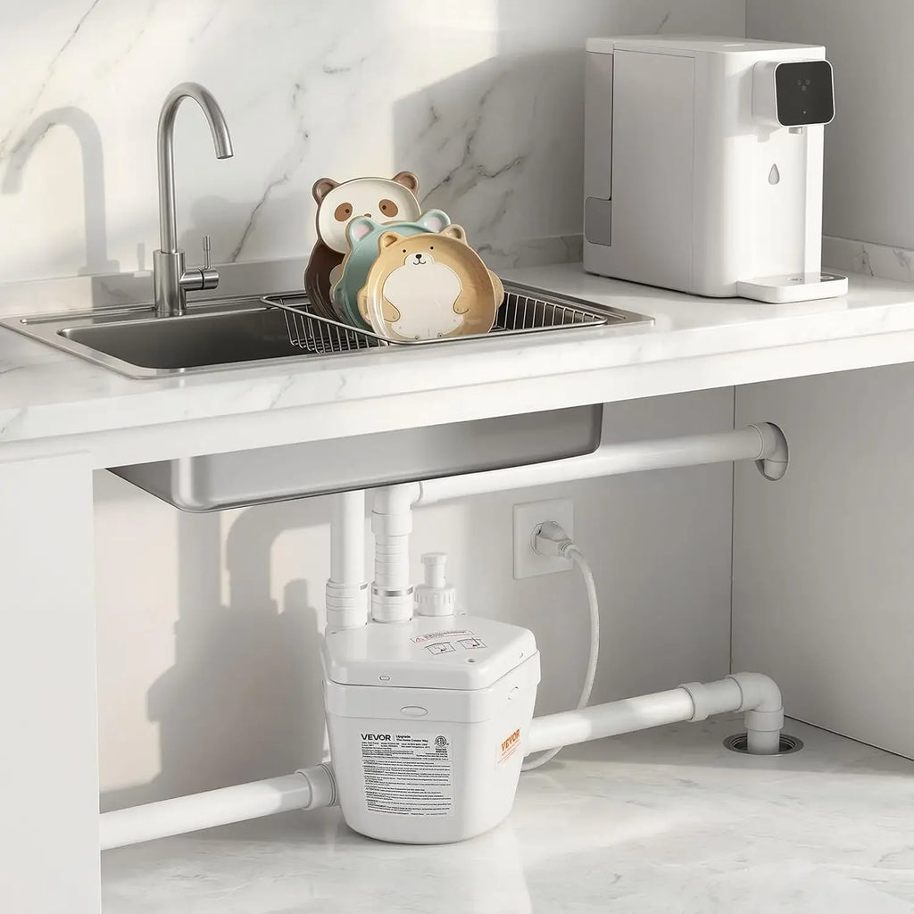 Utility Sink Pump, 1 HP, 2200 GPH Under Sink Pump with 3 Water Inlets 1 Outlet, 36 ft Max Lift, Cast Aluminum Motor