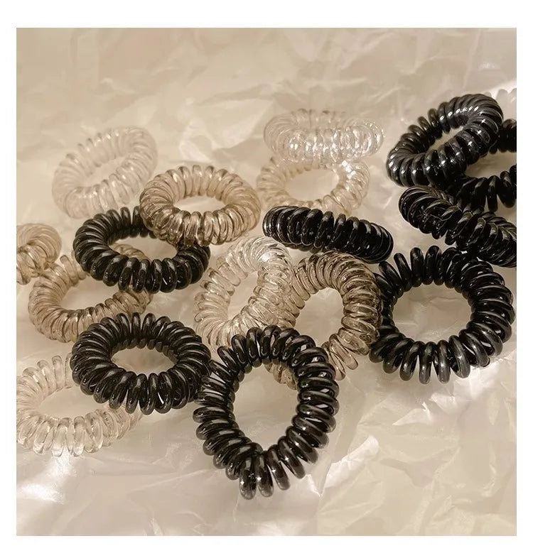 High Grade Gradient Telephone Cable Hairband Feminine Temperament No Harm High Elasticity Durable Rubber Band Hair Rope