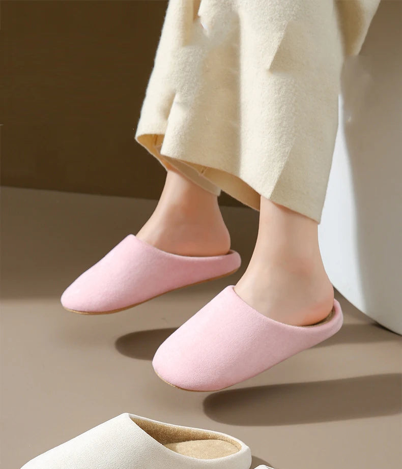 Asgard Women Warm House Slippers Winter 2024 New Silent Flat Bedroom Slides Indoor Cozy Fur Women Cotton Shoes Men Fuzzy Slipper