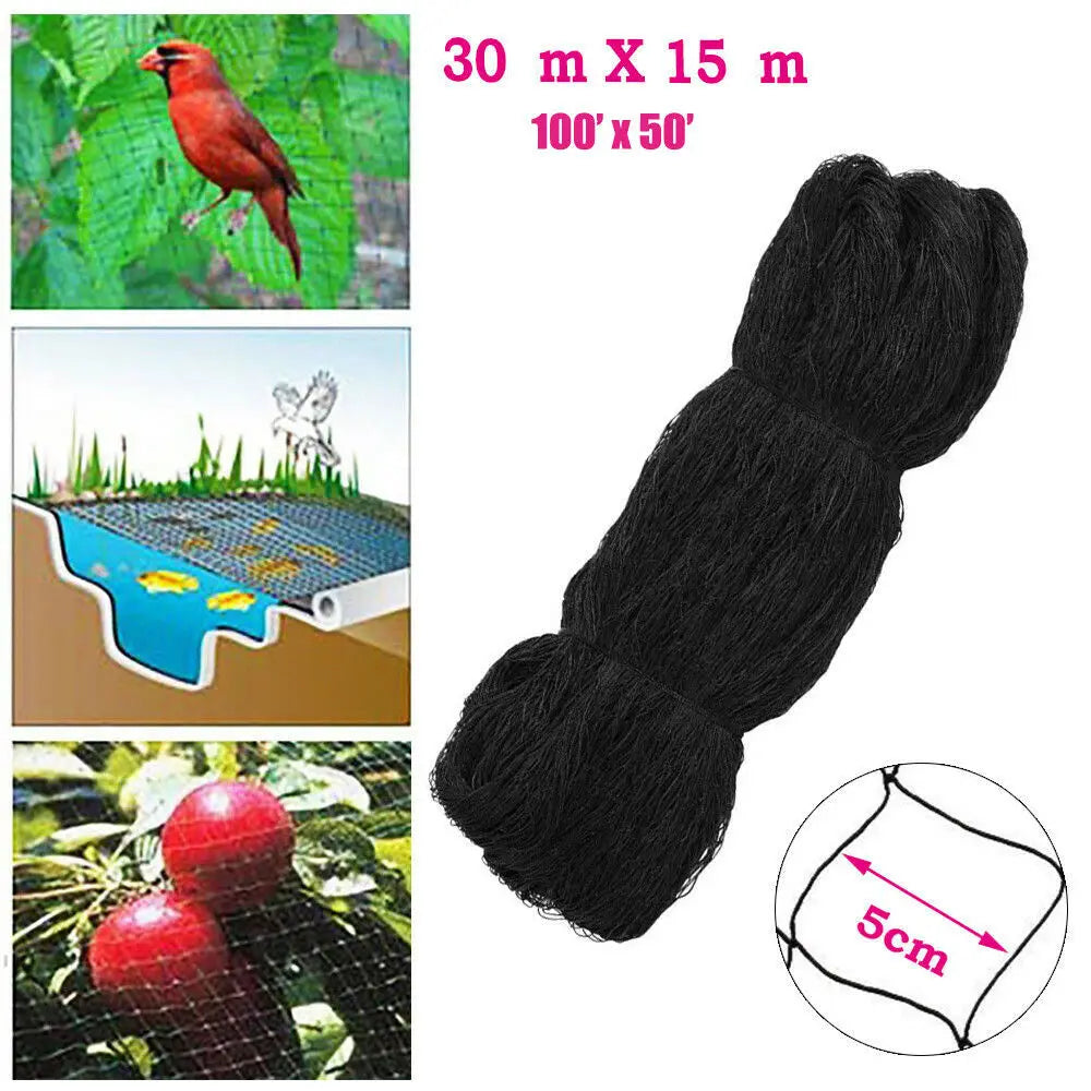 30 x 15m Bird Netting Heavy Duty Nylon Mesh Garden Netting Protect Fruit Trees, Plants and Vegetables, Bird Netting