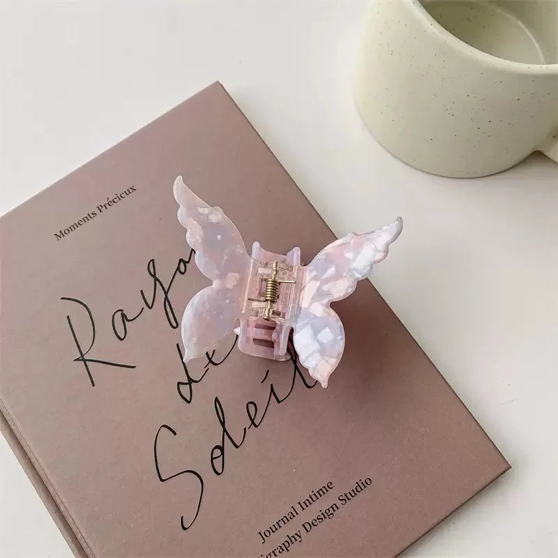 Super Fairy Three-Dimensional Butterfly Half-Tied Hair Back Of The Head Acetate Clip Hair Accessories For Women
