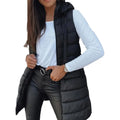 Women's Puffer Vest Casual Zip Up Quilted Padded Vest Hooded Sleeveless Down Jacket Winter Warm Outerwear Coat