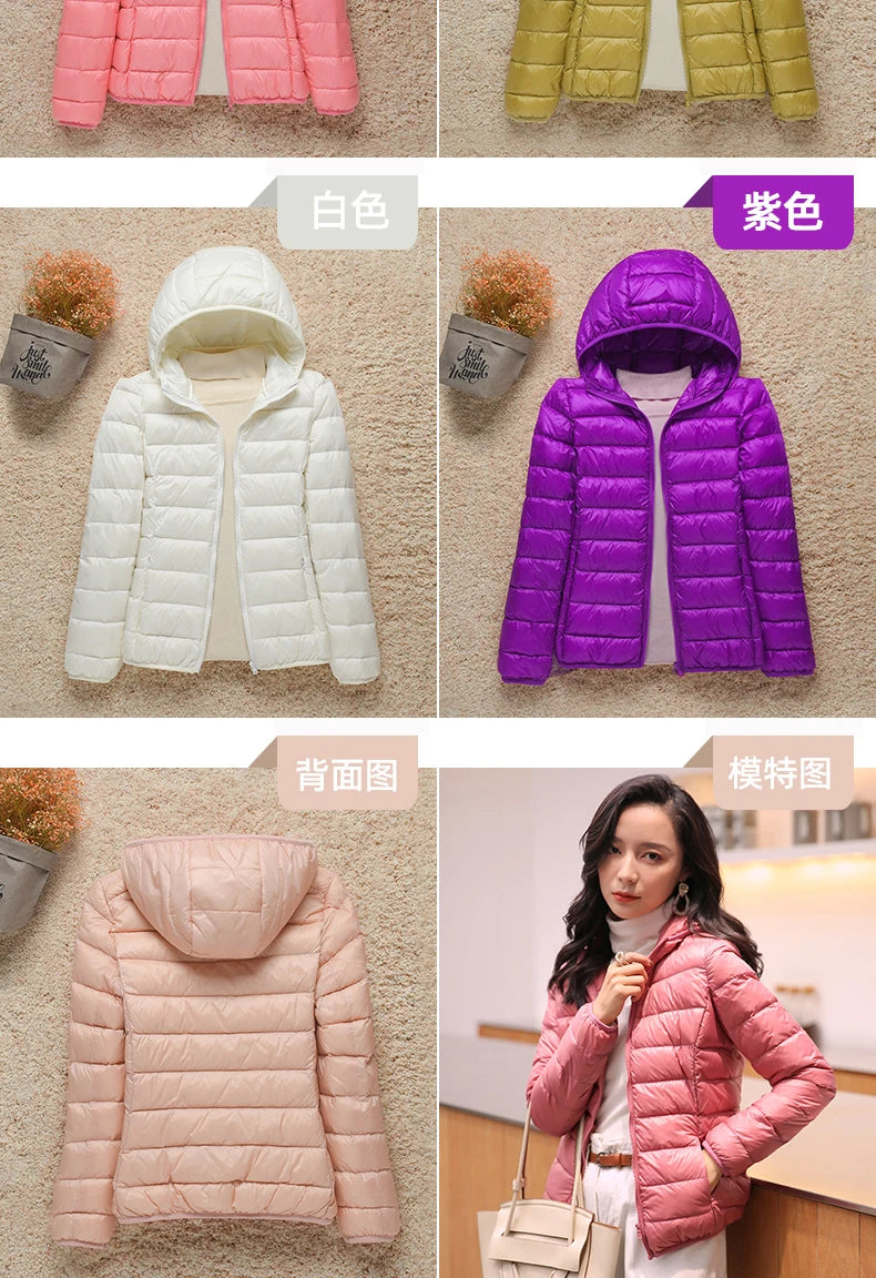 Down Jacket Women Coat Autumn Winter 2022 Spring Jackets for Warm Quilted Parka Ladies and Light 2021 Female Ultralight Hooded