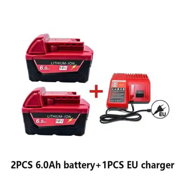 M18 For Milwaukee 18V Power Tool Battery, Charger BR XC M18B5 48-11-1860, Built-in 18650 Power Tool Battery 6.0Ah/9.0Ah/12.0Ah