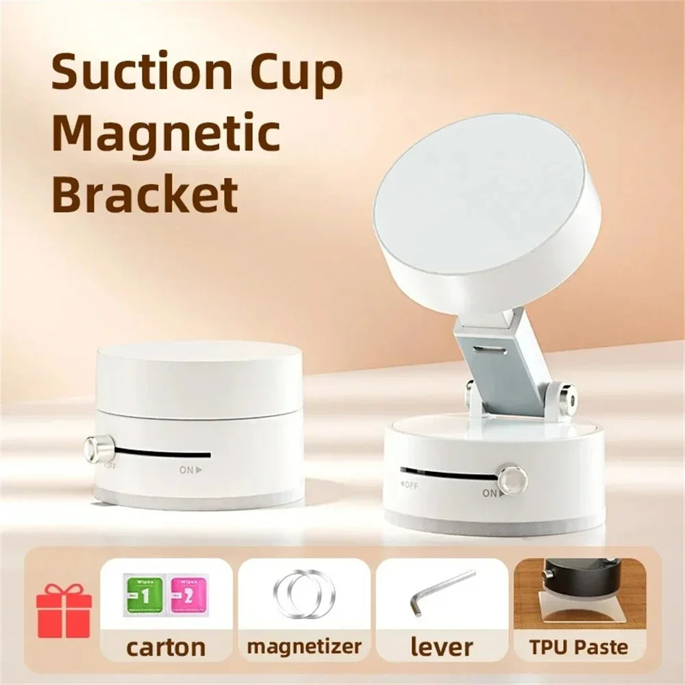 Magnetic Mobile Phone More Portable Vacuum Bracket Adjustable Double-Sided Suction Cup  Holder Lazy Stand For All Smartphone