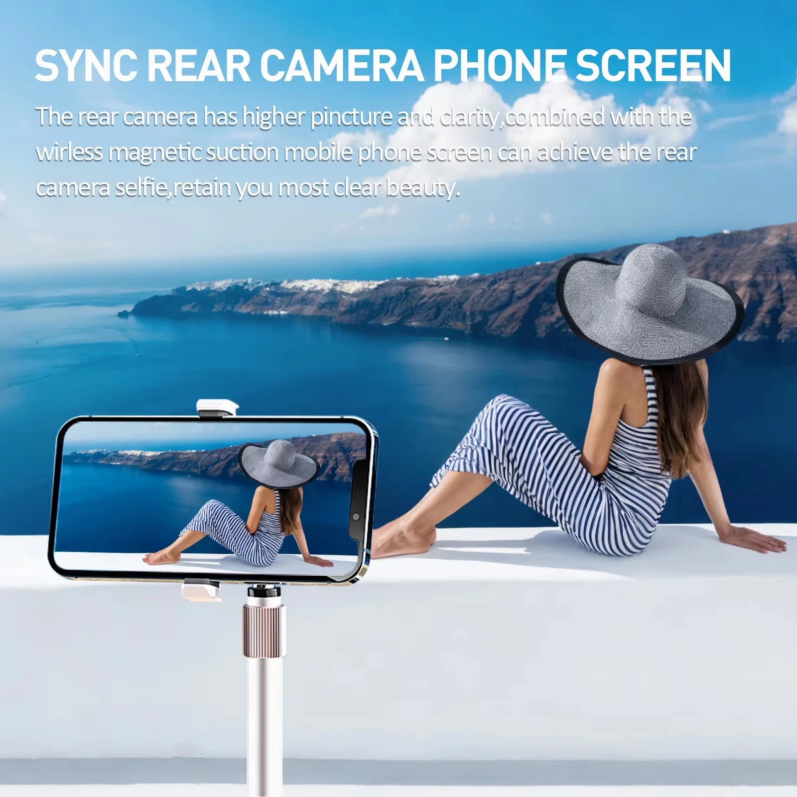Magnetic Wireless Phone Camera, Mini Selfie Video Cam for Vlog & Mobile Rear Camera