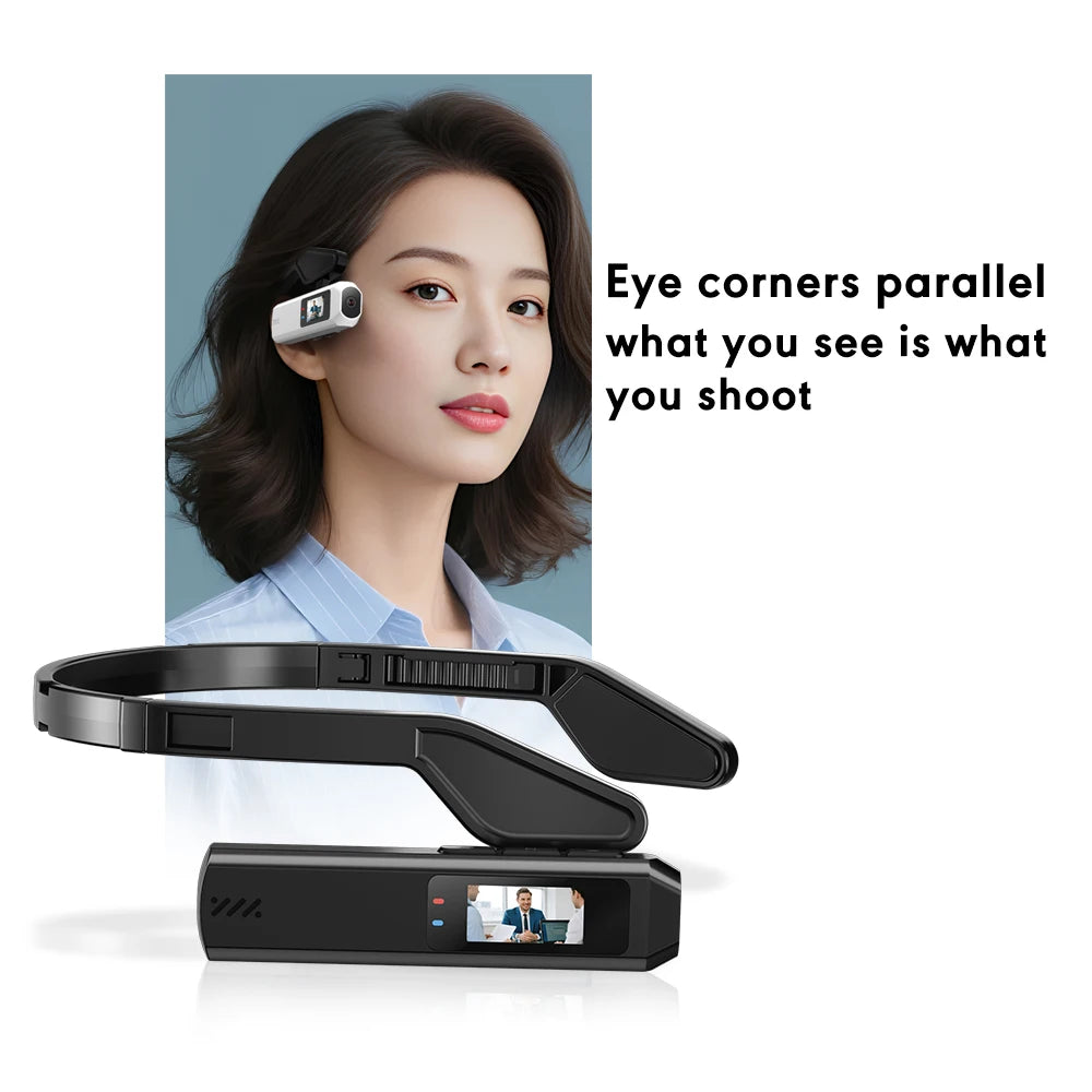 Portable Mini HD 2.7K/60FPS /60FPS Wearable Camera 110°Wide Angle Lens WiFi App Video Camcorder Head Mounted Sports Camera