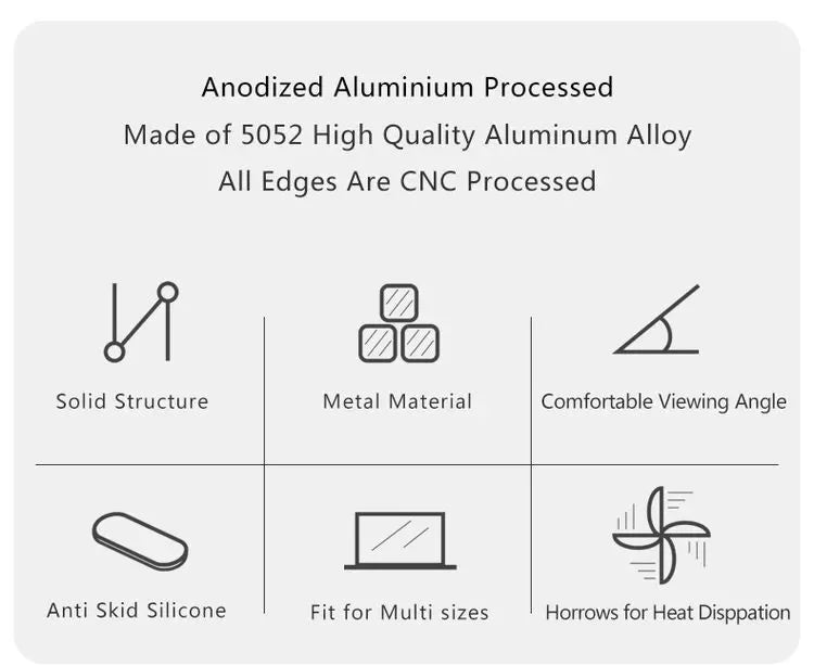 Height Adjustable Laptop Stand Compatible with MacBook Pro/Air 7-17.3 Inch Laptop Aluminum Laptop Stand Foldable dj Laptop Stand