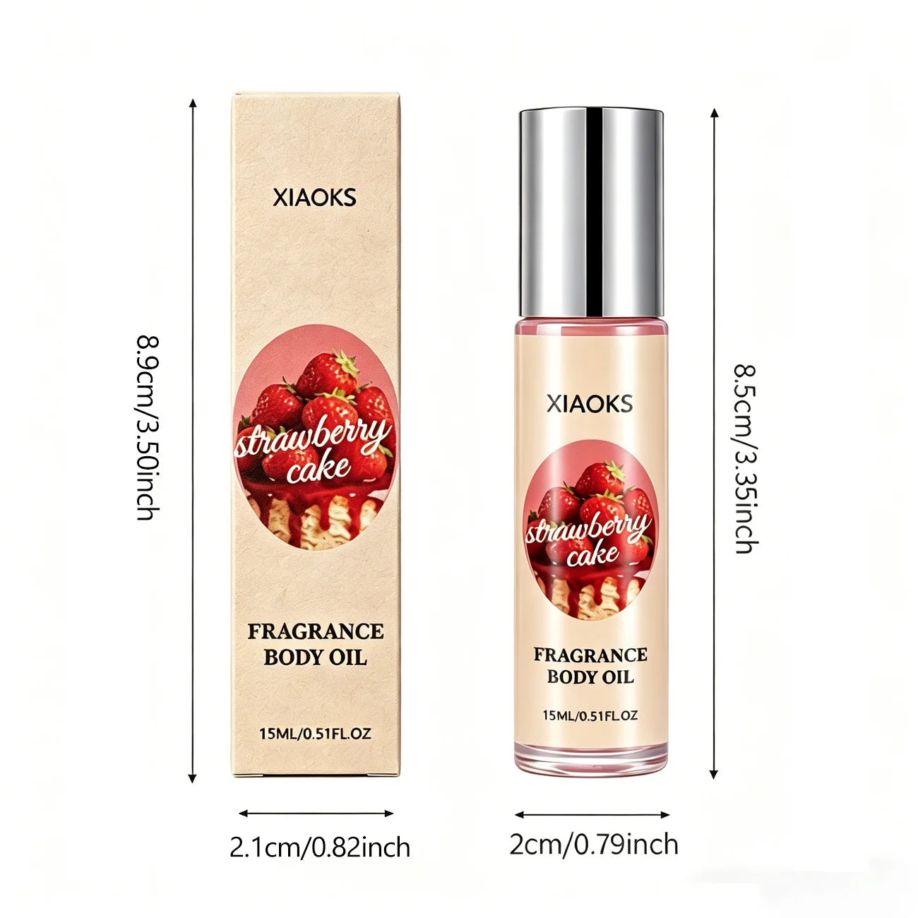 10ml Strawberry Cake Scented Perfume Spray for Women - Elegant Women's Perfume with Rose Scent, Roll-On Fragrance, Gourmet Oriental Notes, Featuring Strawberry, Coconut, Candy, Vanilla, Caramel, and Cream Scents, Long-Lasting