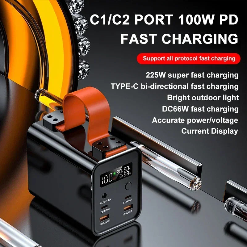 Power Bank Station 60000mAh 30000mAh Outdoor Energy PD 100W Portable Power Bank Solar Generator For Camping Phone Fast Charge