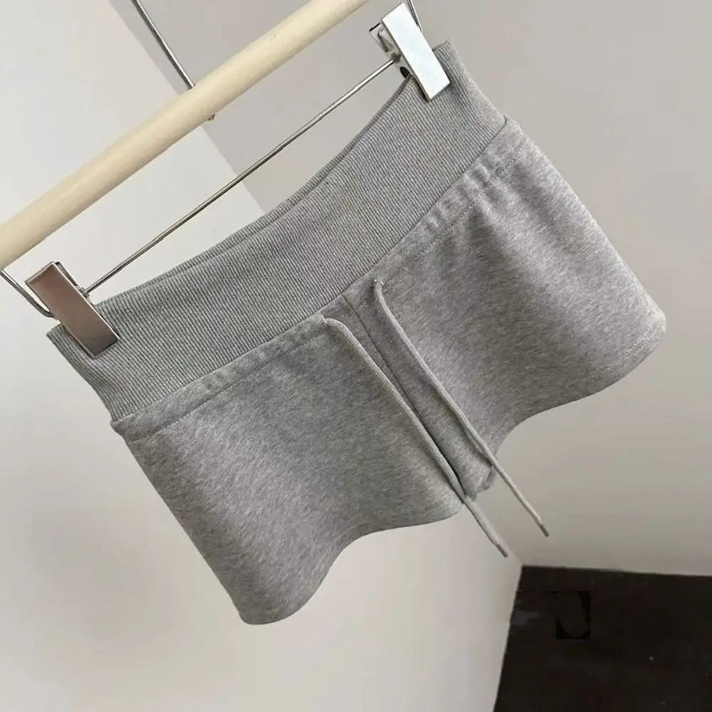 Drawstring High Waist Shorts Pajamas Pants Slim Fit Hot Woman Short Pants Trousers American Style Summer Casual Shorts Office