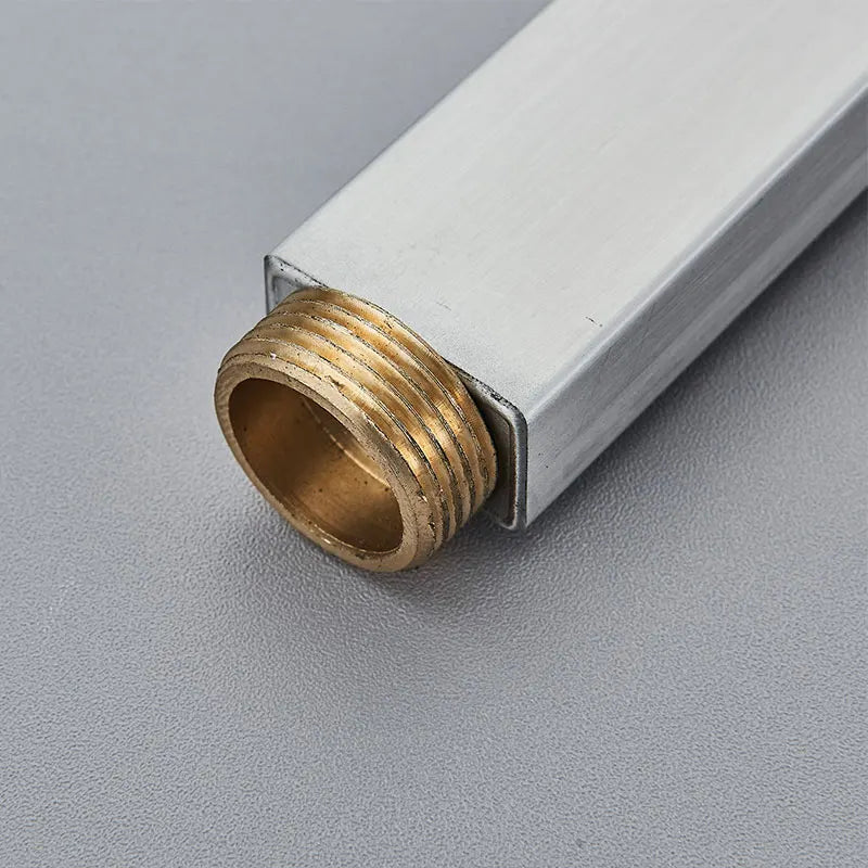 30/40cm Square Round Extension Tube For Bathroom Shower Faucet Black General Interface Extension Tubes Extend Pipe