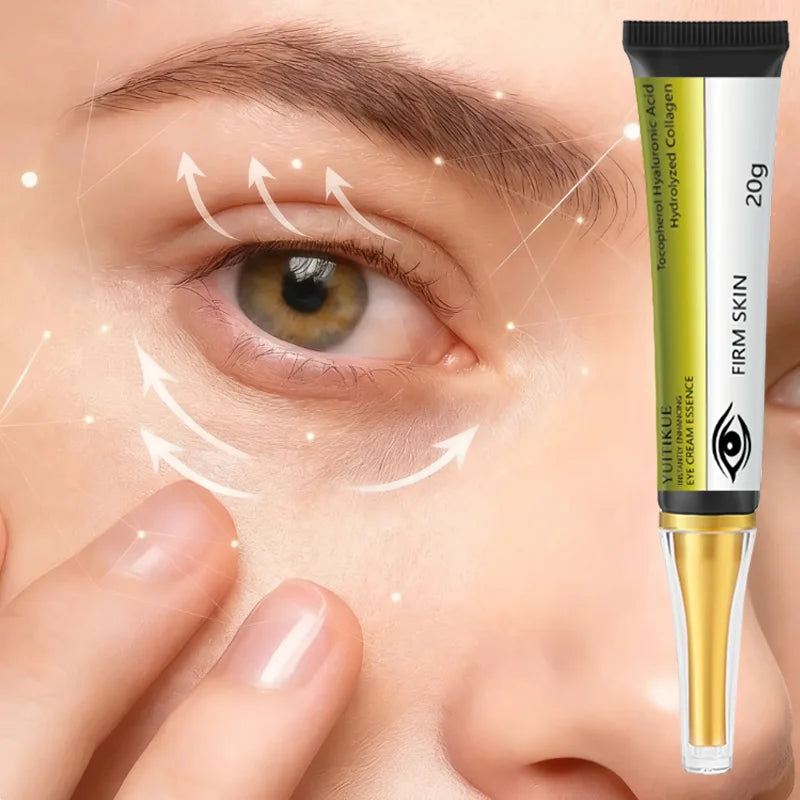 YUITIKUE Instant Firm Eye Cream 20g - with Hyaluronic Acid & Collagen, Deeply Moisturizes & Brightens Eyes