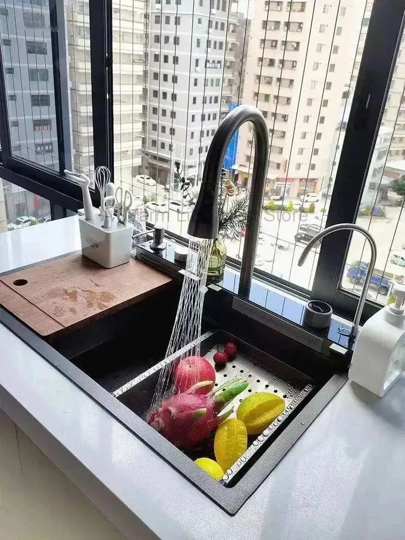Smart Creative Kitchen Sinks for Apartments Modern Metal Multi-functional Sinks Luxury Household Kitchen Sinks for Rental Houses