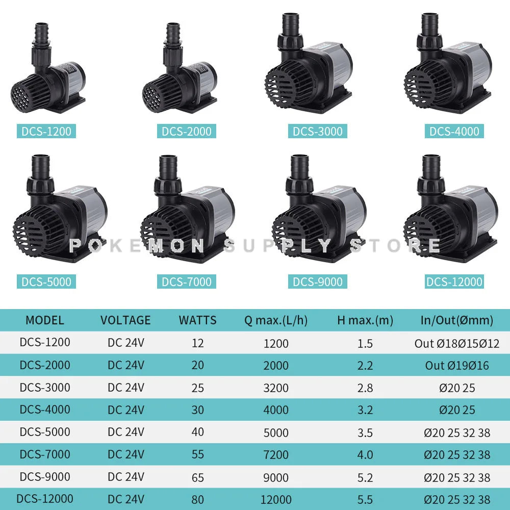 Jebao Jecod Pump DCS 1200-12000 L/H Aquarium Fish Tank Adjustable Submersible Controllable Water Pump Flow Fountain DC 24V