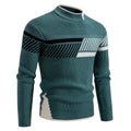 High Quality Men's New Autumn Winter Sweaters Casual Warm Mock Neck Pullovers Trend Color Blocking Design Men Sweaters Knit Tops