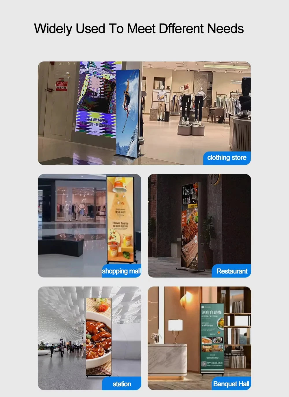 Indoor Foldable LED Poster Screen P1.8 P2 P2.5 Portable Digital Display Video Wall for Store Events Exhibition