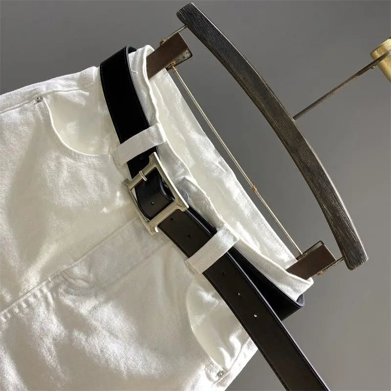 White A-word Denim Skirt Women's 2026 Summer New Slim Hip Anti-light Skirt