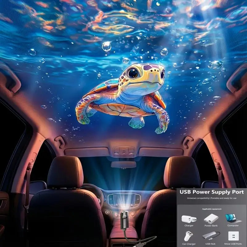 LED USB Projector Light Ocean Projection Lamp With 8pcs Marine Life Light Panels Ceiling Decorative Night Light