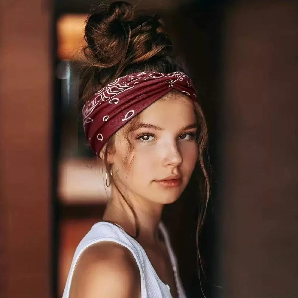 Boho Style Wide Headbands For Women Extra Large Turban Workout Headband Fashion Yoga Hair Bands Twisted Thick Hair Accessories