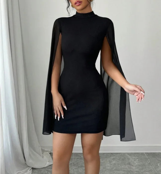 Spring Autumn Fashion Elegant Dress Slim Long Sleeve Women's Party Sexy Mini Slim Robe Solid Color Cocktail Vestidos Nightclub