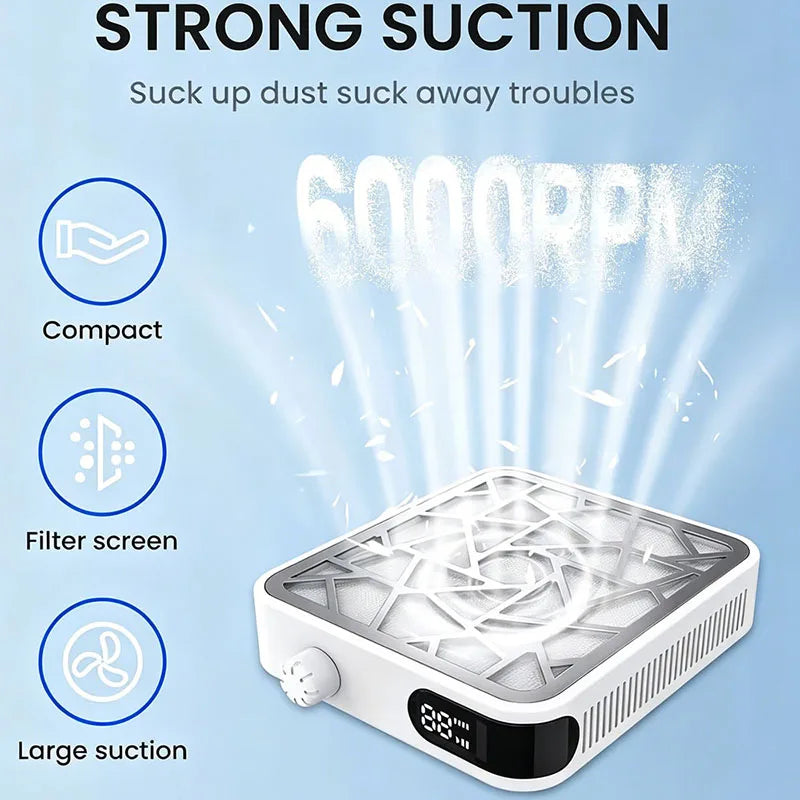 Nail Dust Collector Aspirador De Unas Profesional Rechargeable Powerful Nail Vacuum Machine with Adjustable Suction Low Noise