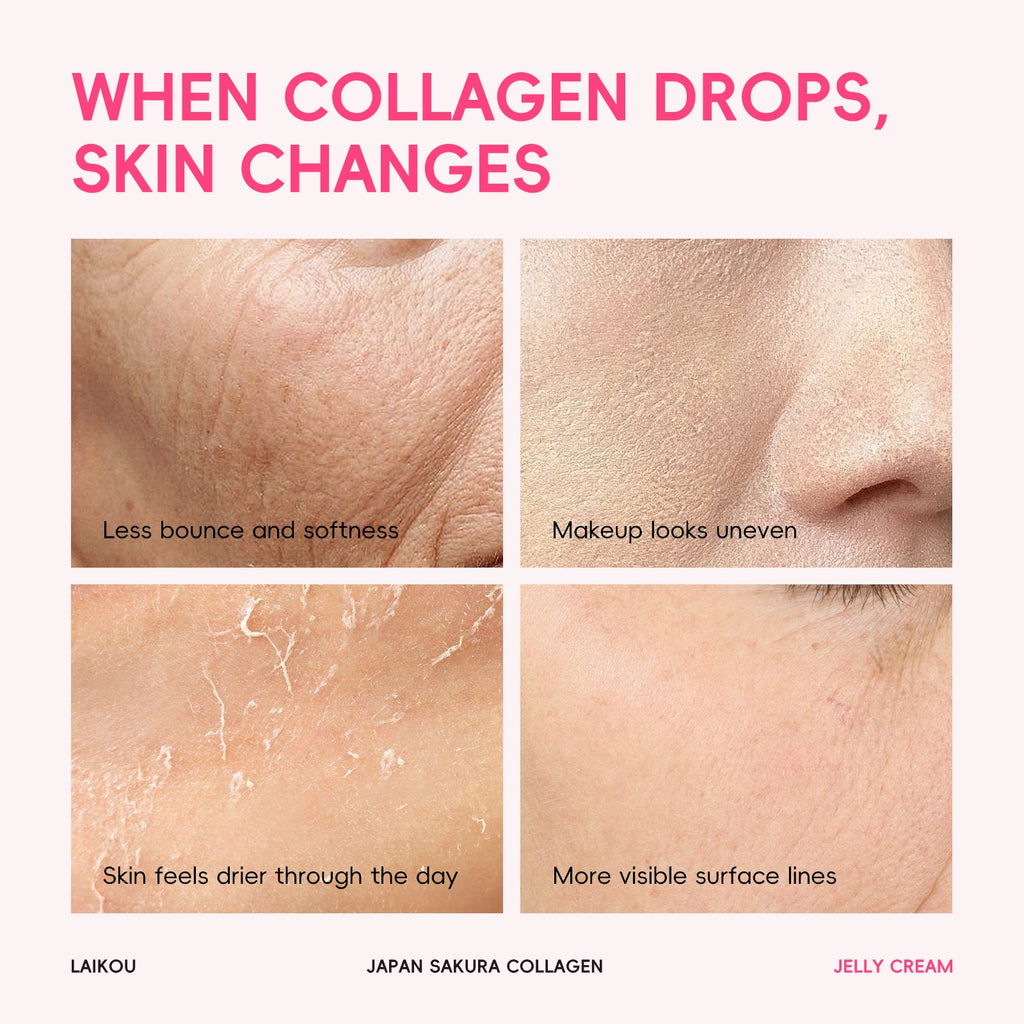 LAIKOU Japan Sakura Collagen Jelly Cream 100g Gentle Formula Hydrated Plump Youthful Radiance Glass Glow Skin Care