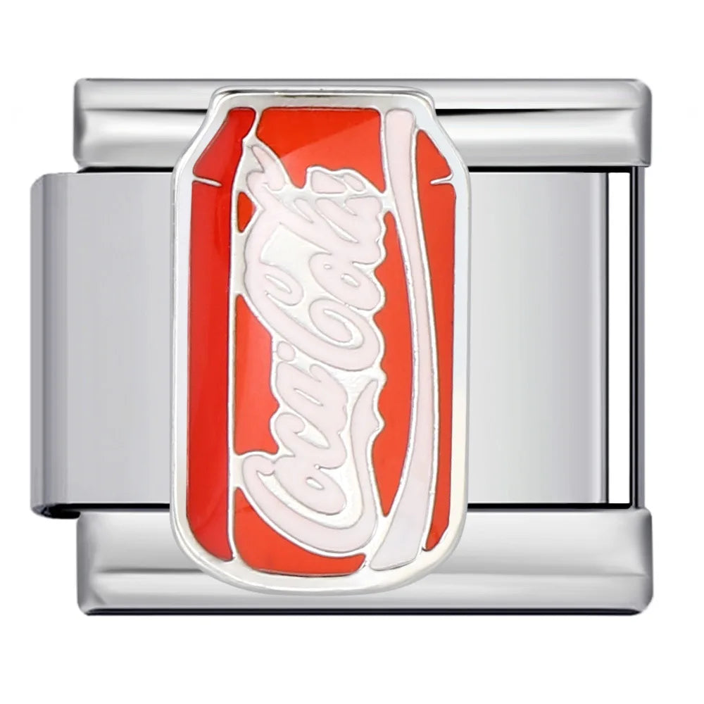 Fashion Birthday Party Beer Drink Gift Italian Charm Links Fit 9mm Bracelet Stainless Steel Jewelry DIY Making